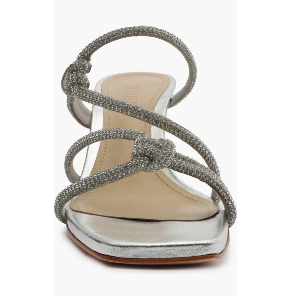 SCHUTZ Lauryn Slide Sandals Cristal Forro & Silver Women’s 5.5B Jewel Encrusted - Picture 9 of 16